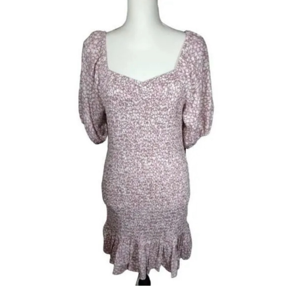 Japna Boutique Floral Puff Sleeve Smocked Mini Ruffle Dress Size S/M